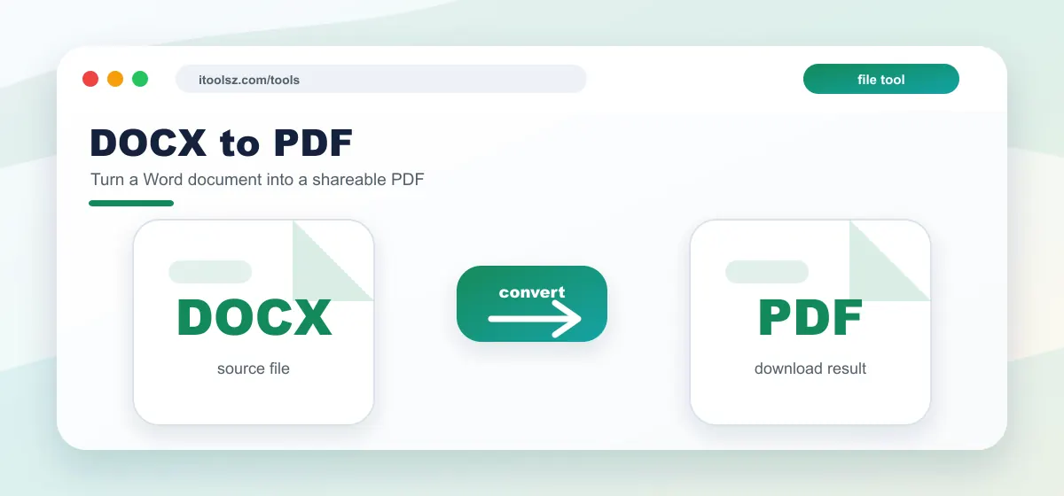 DOCX document being converted to a PDF file